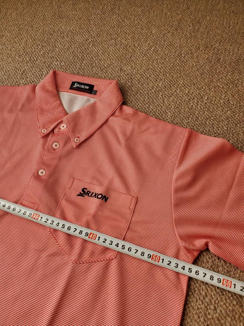放出！新品未使用Srixon ポロシャツ Lサイズ 赤/ストライプ