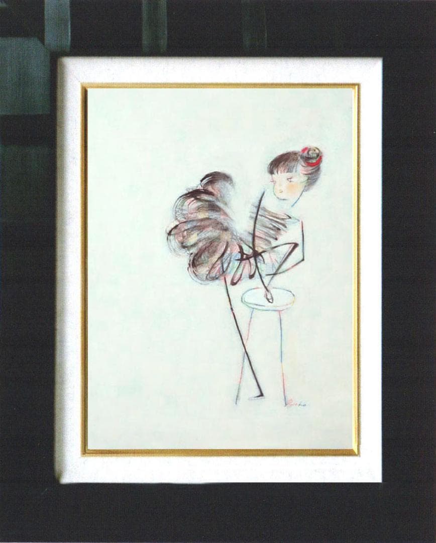 油絵 絵 絵画 インテリア 額付(銀) F4-040414 可愛い女の子 バレエ