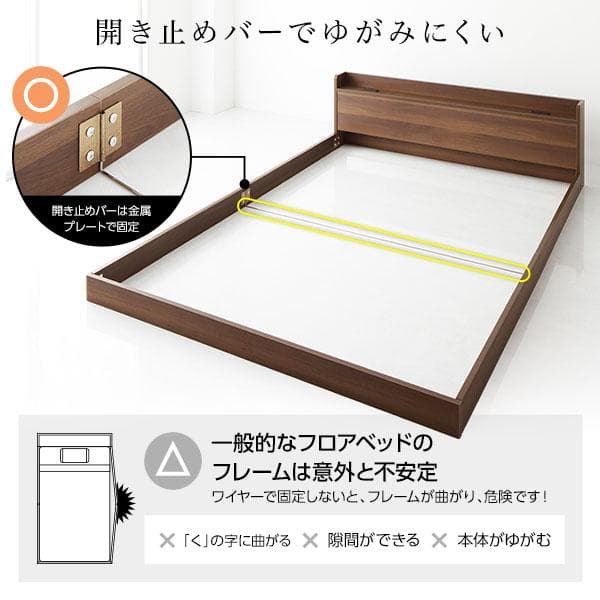 ベッド 低床 ロータイプ ブラック ダブルベッドフレームのみds-2173693