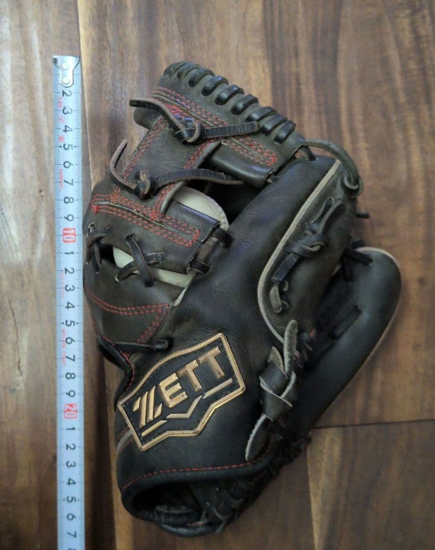 ZETT 黒 軟式少年野球グローブ オールラウンド用 右投 袋付