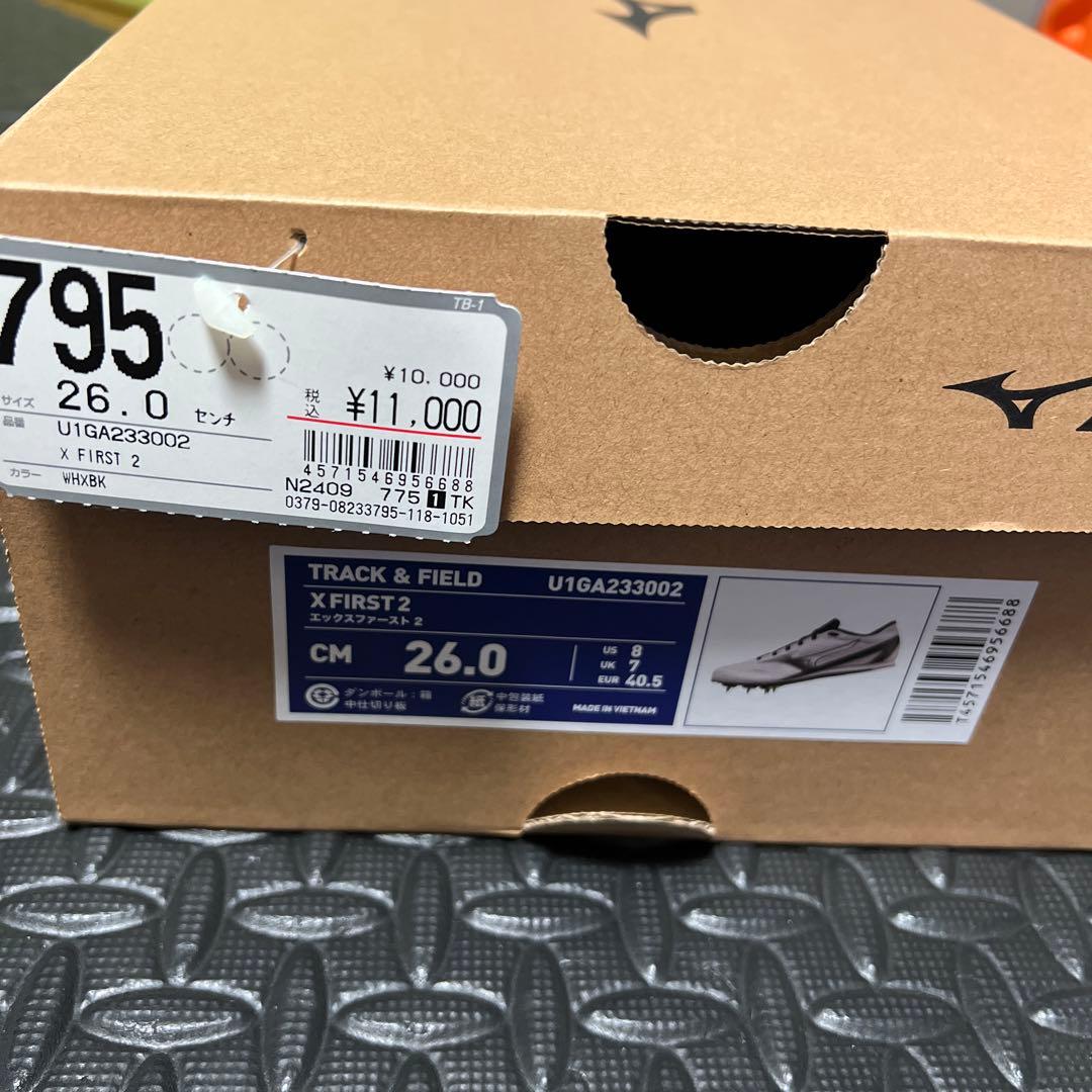 Mizuno X FIRST 2 スパイクシューズ 26.0cm11000円の品