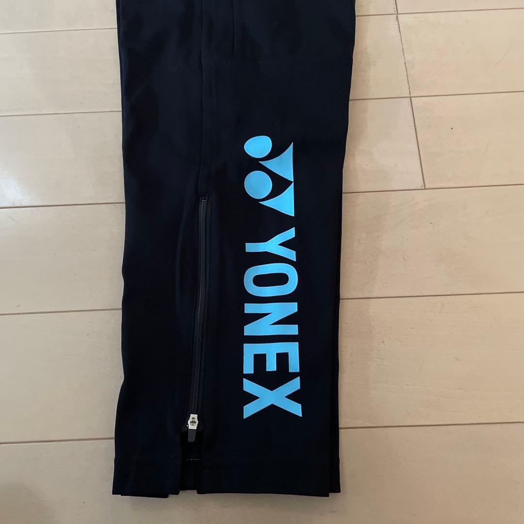 YONEX ユニ　ウォームアップパンツ　 ブラックxオーシャンブルー