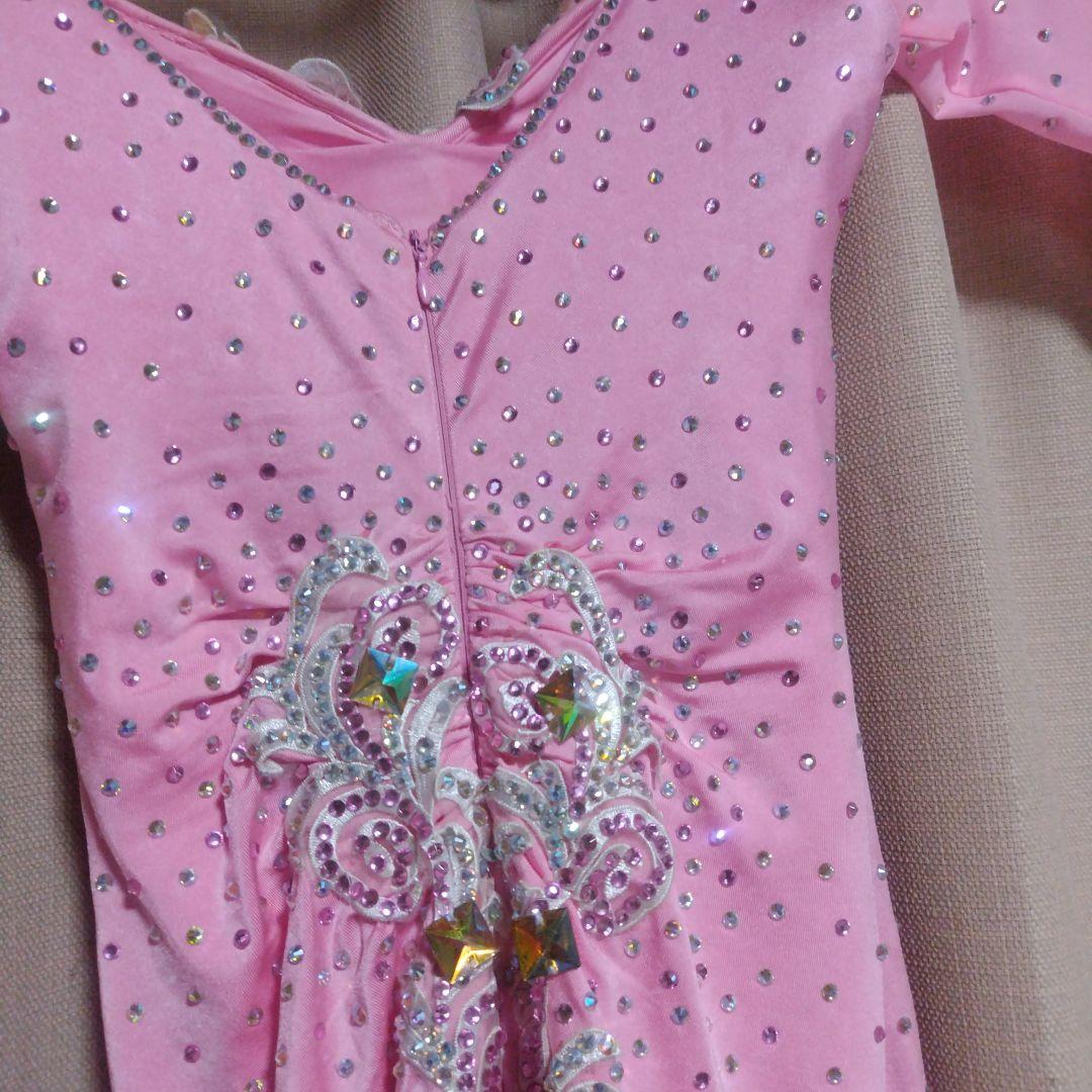 値下げ　社交ダンス用ピンクドレス　ＳＭサイズ　収縮性がある