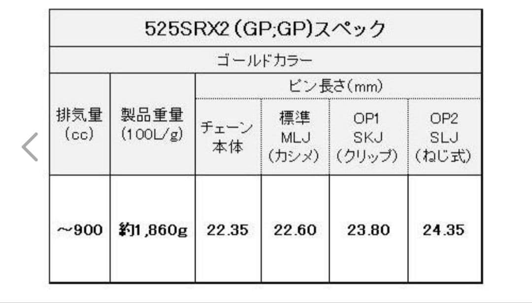 【M品】EKチェーン 525SRX2(GP/GP) 120L ゴールド