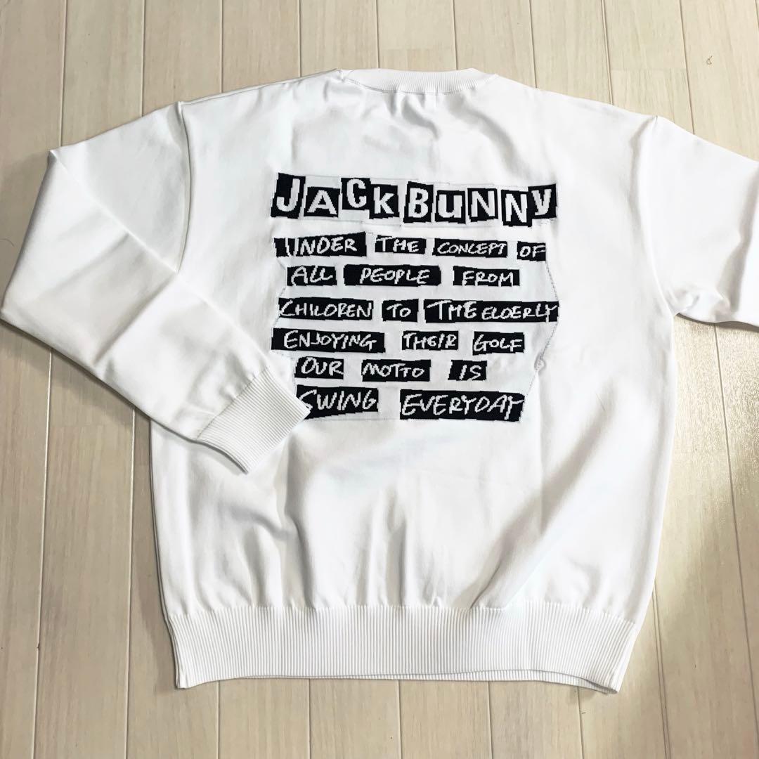 新品■17,600円【ジャックバニー】メンズ　長袖ウェア 5/L セーター　白