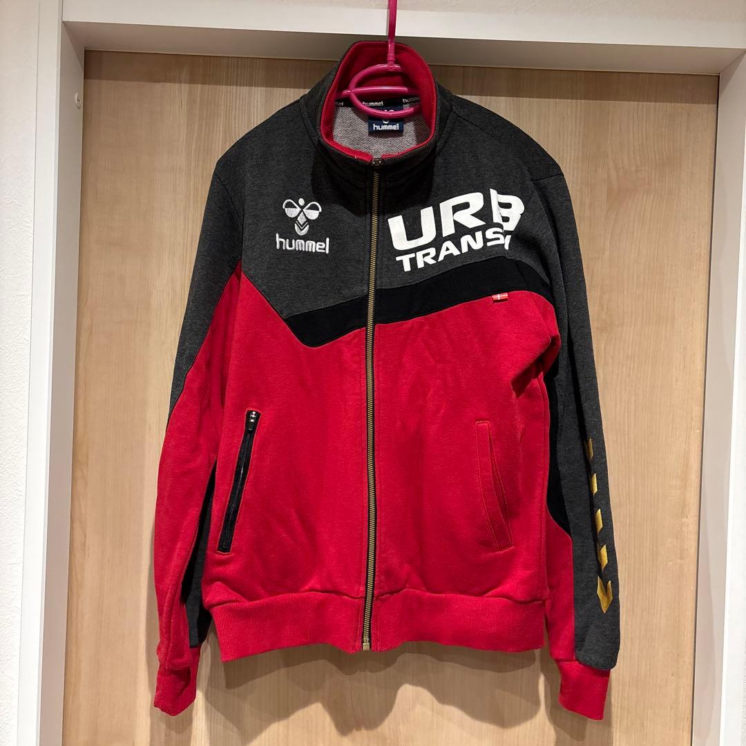 新品 hummel スエットジャージ上下セットアップ 赤グレー Mサイズ
