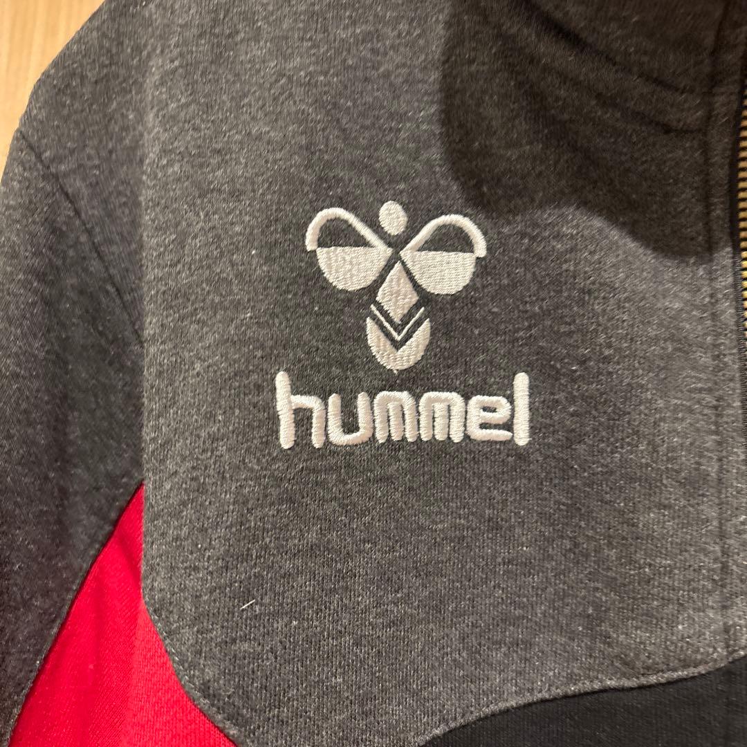 新品 hummel スエットジャージ上下セットアップ 赤グレー Mサイズ