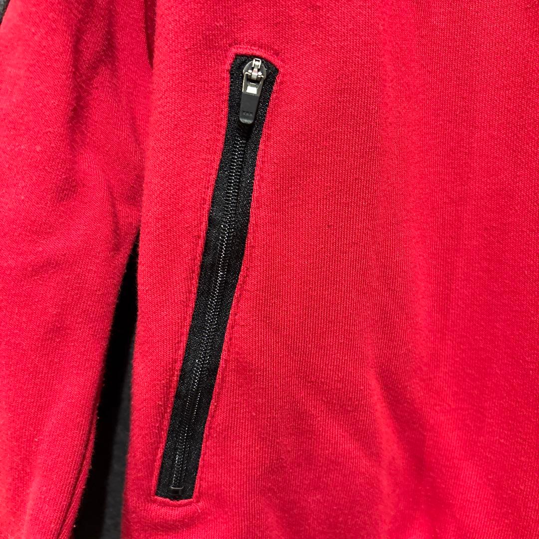 新品 hummel スエットジャージ上下セットアップ 赤グレー Mサイズ