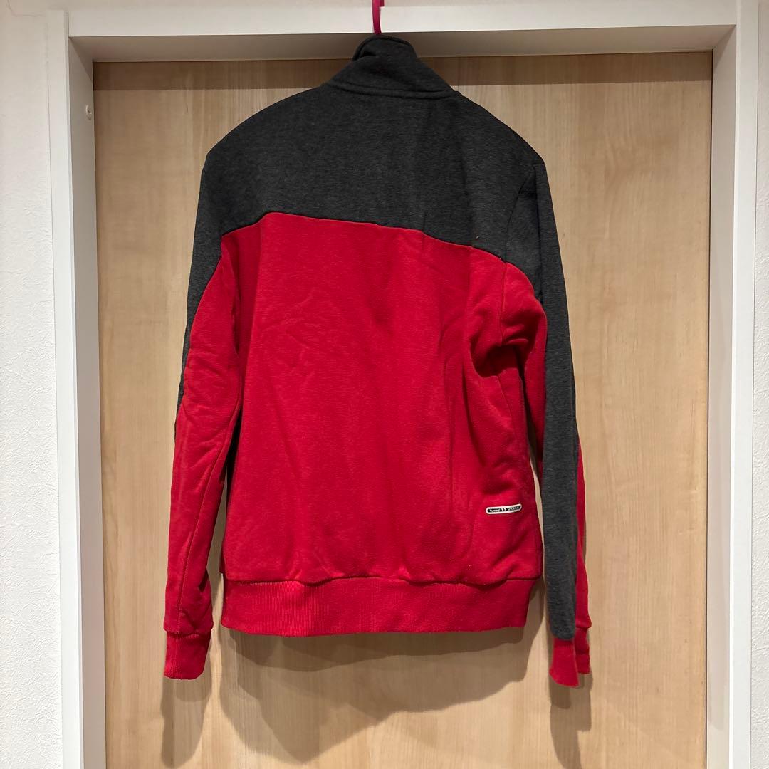 新品 hummel スエットジャージ上下セットアップ 赤グレー Mサイズ