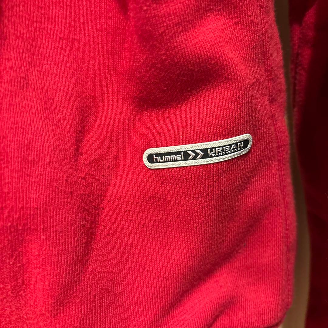 新品 hummel スエットジャージ上下セットアップ 赤グレー Mサイズ