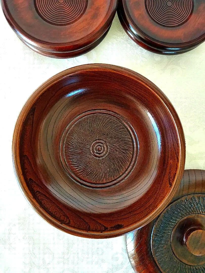 【新品】 山中漆器 高級蓋付菓子鉢茶托セット 天然木 漆塗 木製 菓子器 漆器