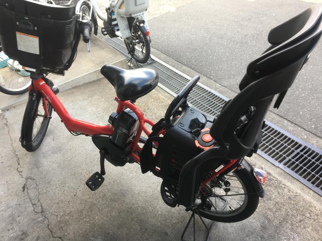 地域限定送料無料　キッスミニ　15,4AH　三人乗り　赤　神戸市　電動自転車