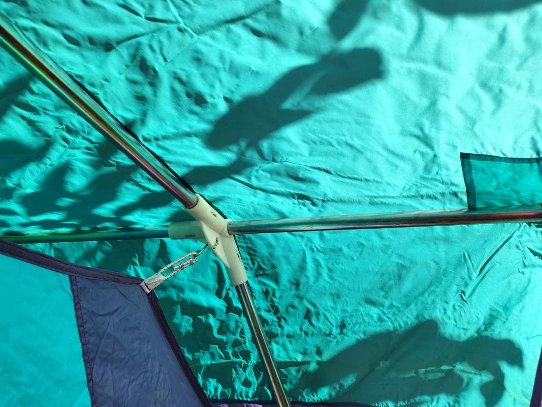 【設営簡単】ロッジ型テント レトロカラー 2〜3人用 付属品完備 キャンプ