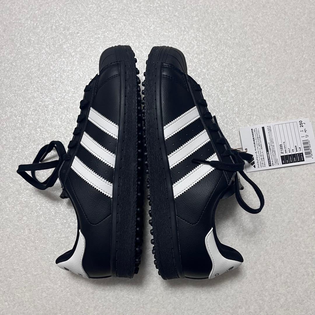 【新品】adidas スーパースターゴルフシューズSS80ブラック 25.0cm