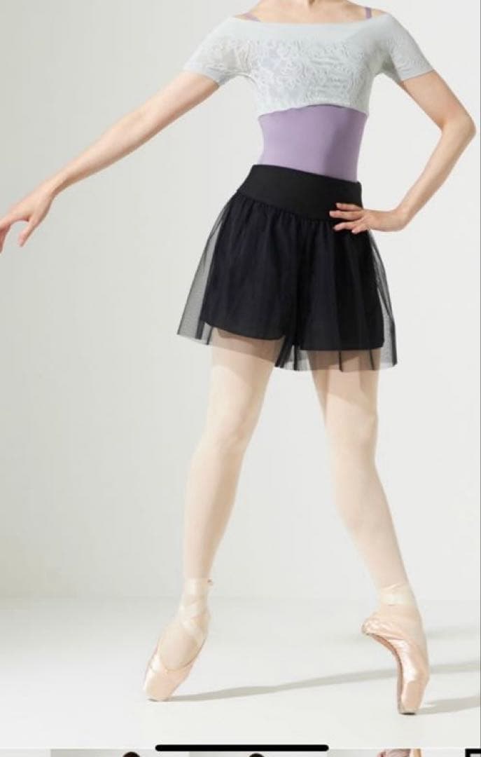Chacott 黒 チュールショートパンツM