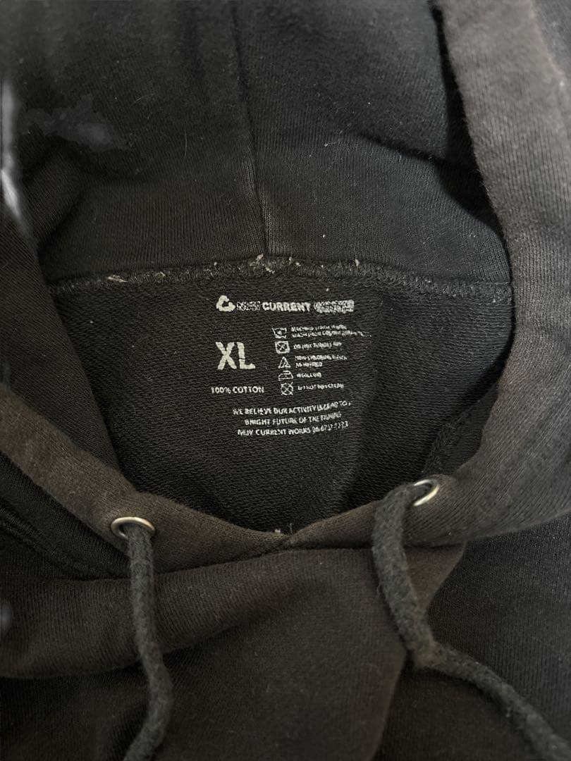 DRTフィッシング黒パーカートレーナーメンズXL