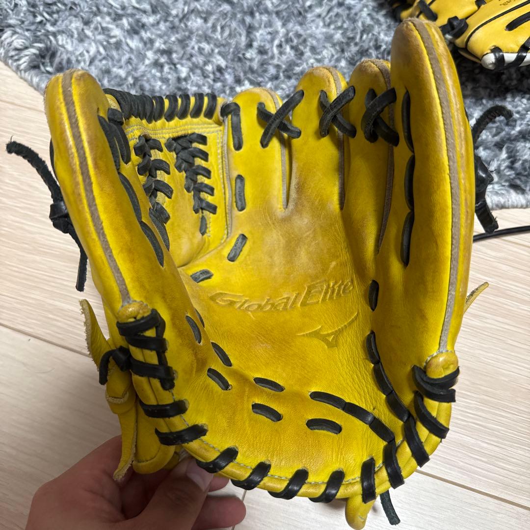 Mizuno Global Elite 硬式グローブ イエロー