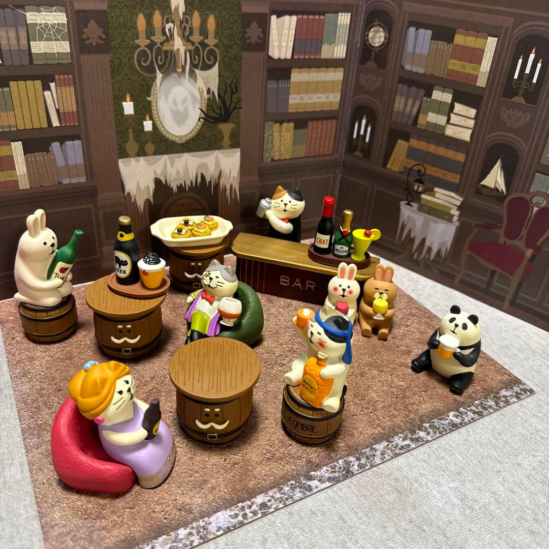 デコレ　コンコンブル　三毛猫BAR セット　バー　背景シート