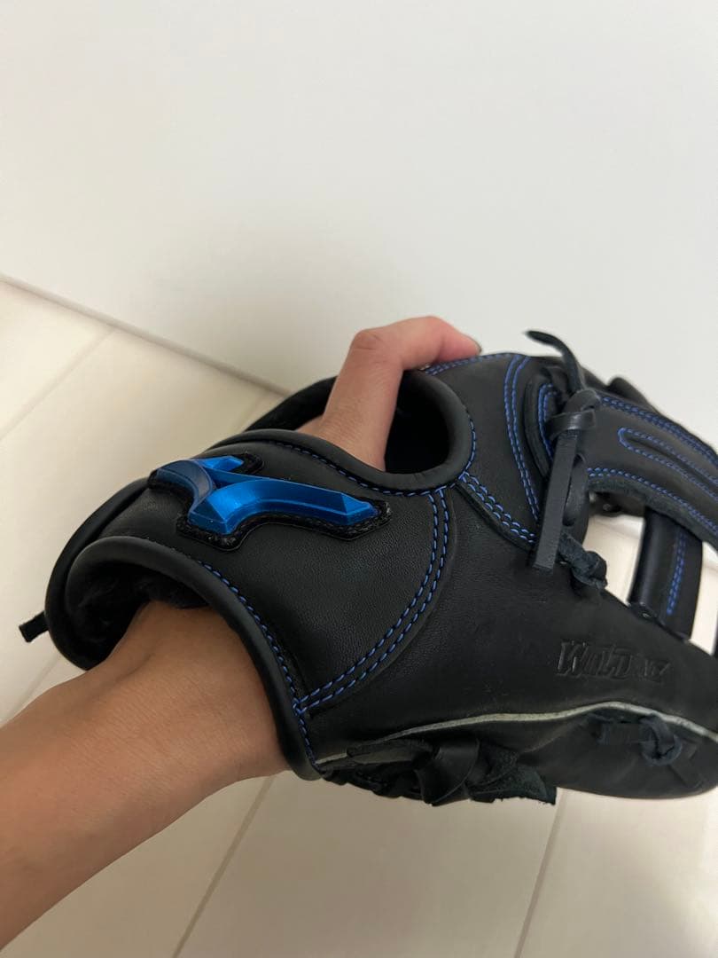 Mizuno 野球　グローブ 右投げ 黒/青　ミズノ　軟式　美品
