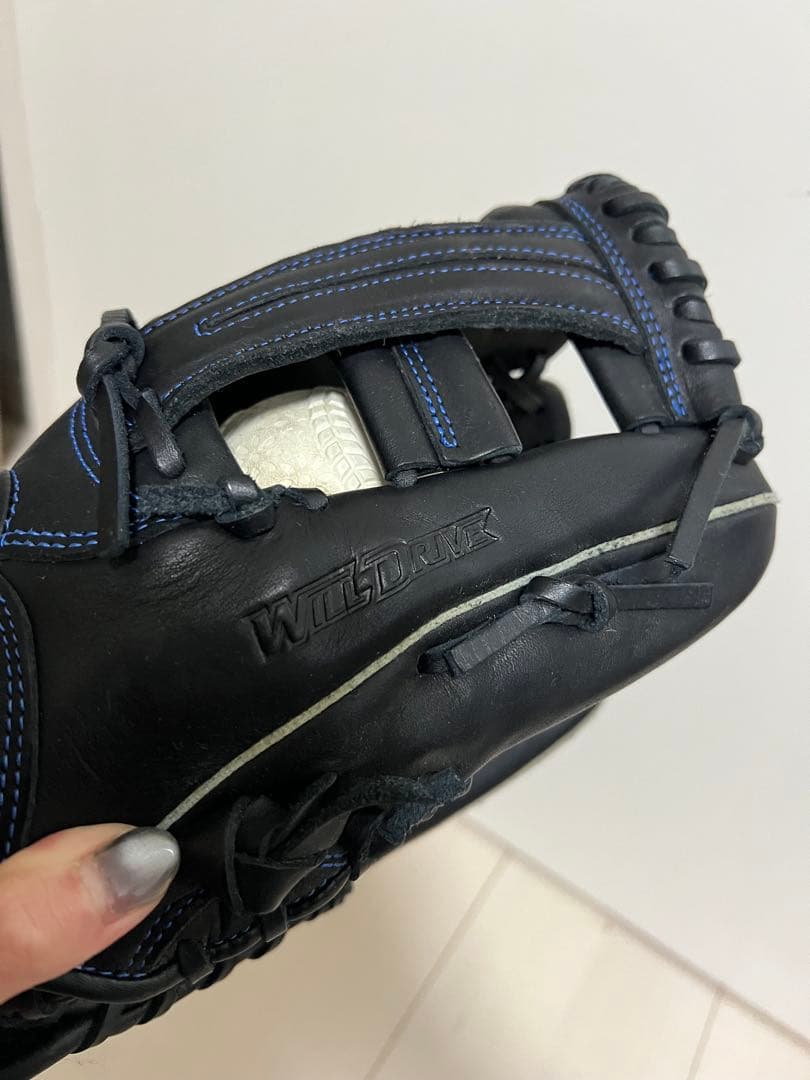 Mizuno 野球　グローブ 右投げ 黒/青　ミズノ　軟式　美品