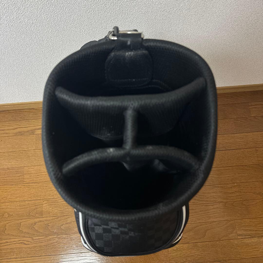XXIO キャディバッグ チェック柄ブラック ゴルフバッグ　DUNLOP