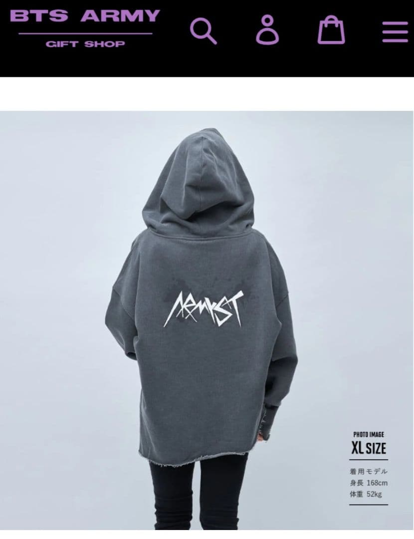 「新品」BTS ジョングク★ARMYSTメイドフーディパーカー M★おまけ付き