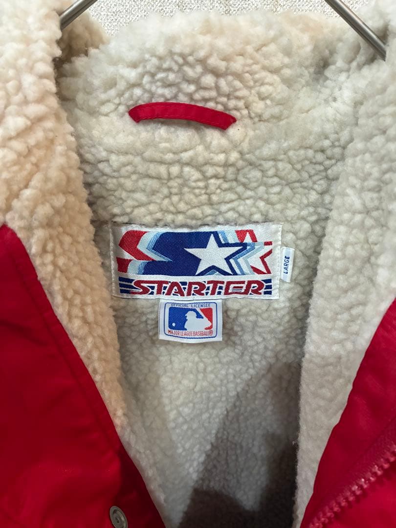 STARTER REDS MLB ベンチコート ボア裏地 赤　ヴィンテージ
