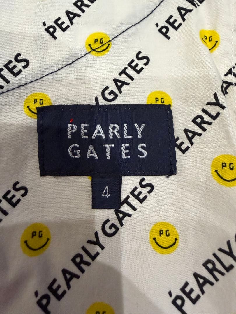 PEARLY GATES ロゴ総柄パンツ サイズ4 ネイビー ゴルフウェア