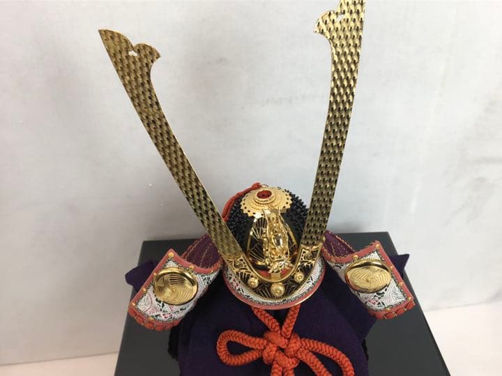 五月人形samurai helmet 別所実正作　4号　内記組模様　金龍頭立の兜