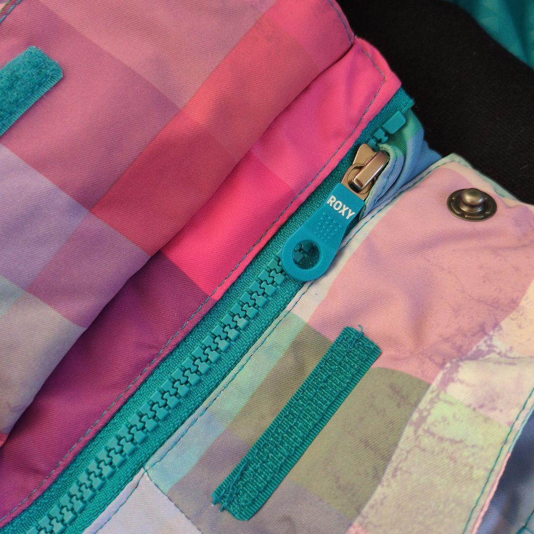 美品　ROXY マルチカラージャケット フード付き　上下セット　スノーボード