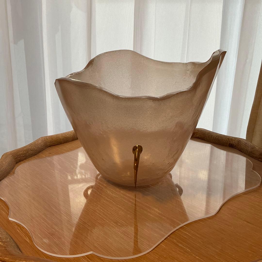 京都グラススタジオ　新品　フラワーベース　アイスペール　ガラス