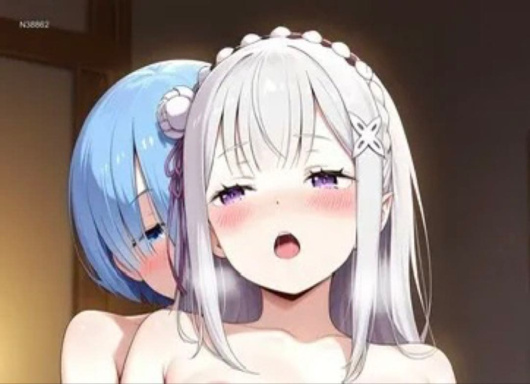 ぽ*ん様 エミリア× レム OTAMONO N38862 バスタオル シークレッ