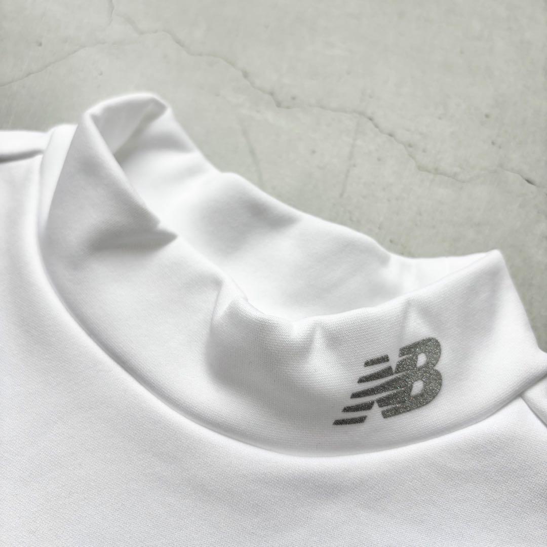 【美品】NEW BALANCE GOLF 裏微起毛 長袖モックネックシャツ ロゴ