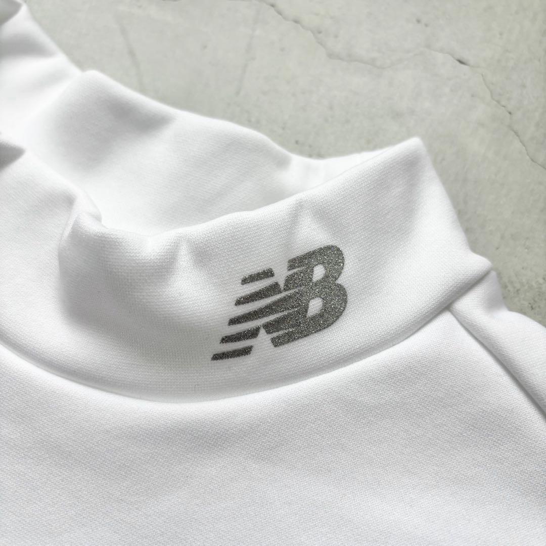 【美品】NEW BALANCE GOLF 裏微起毛 長袖モックネックシャツ ロゴ