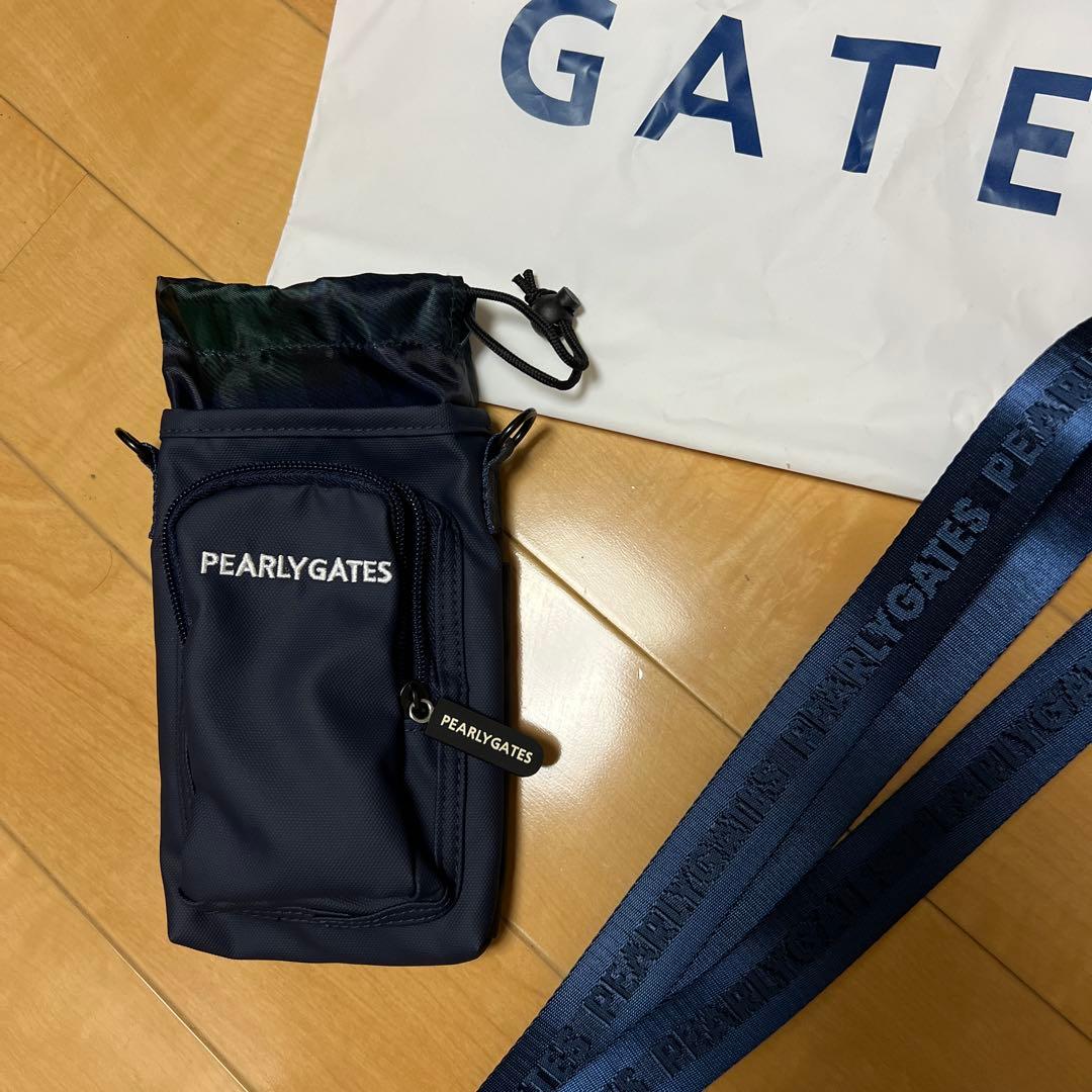 PEARLY GATES ネイビー ポーチ ストラップ付き