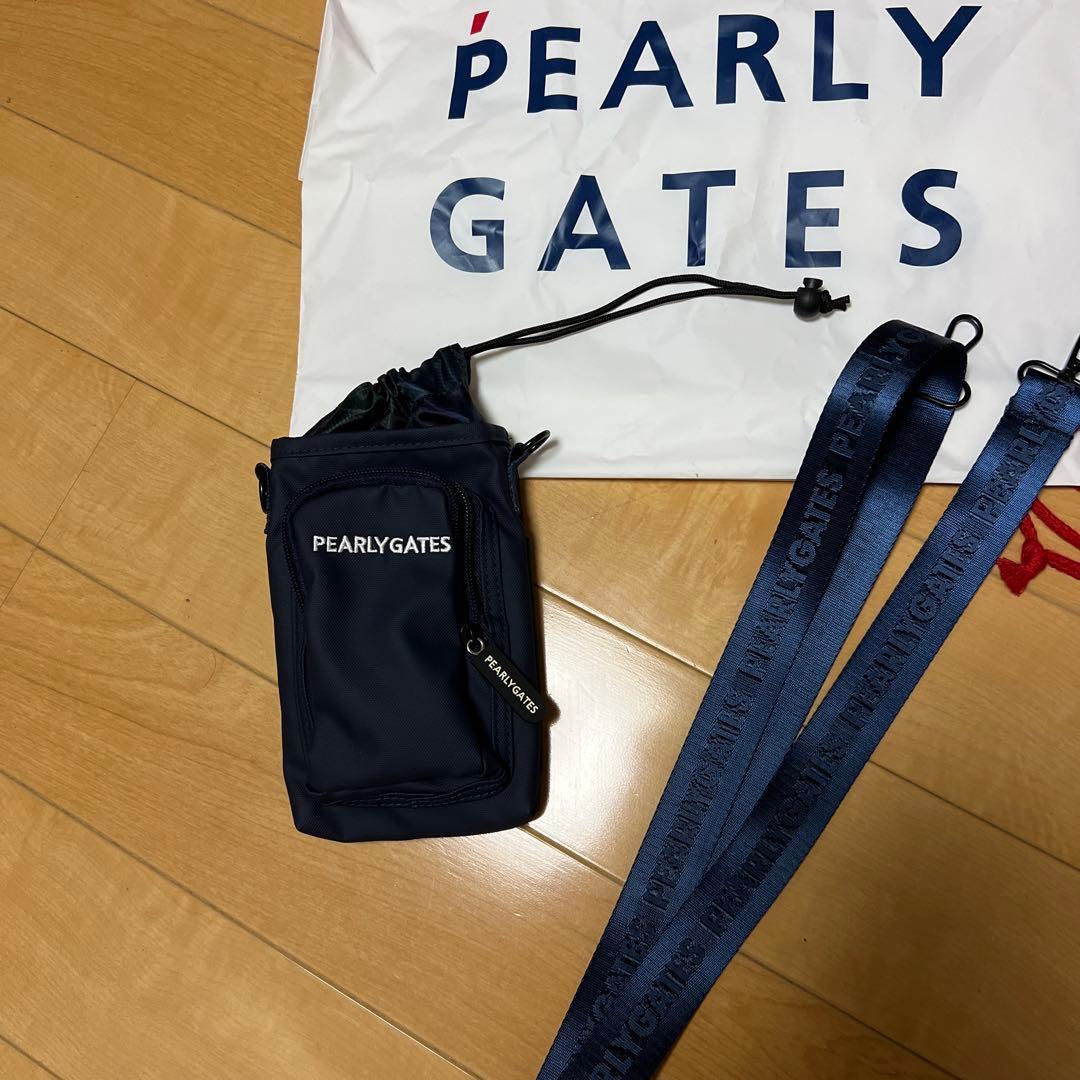 PEARLY GATES ネイビー ポーチ ストラップ付き