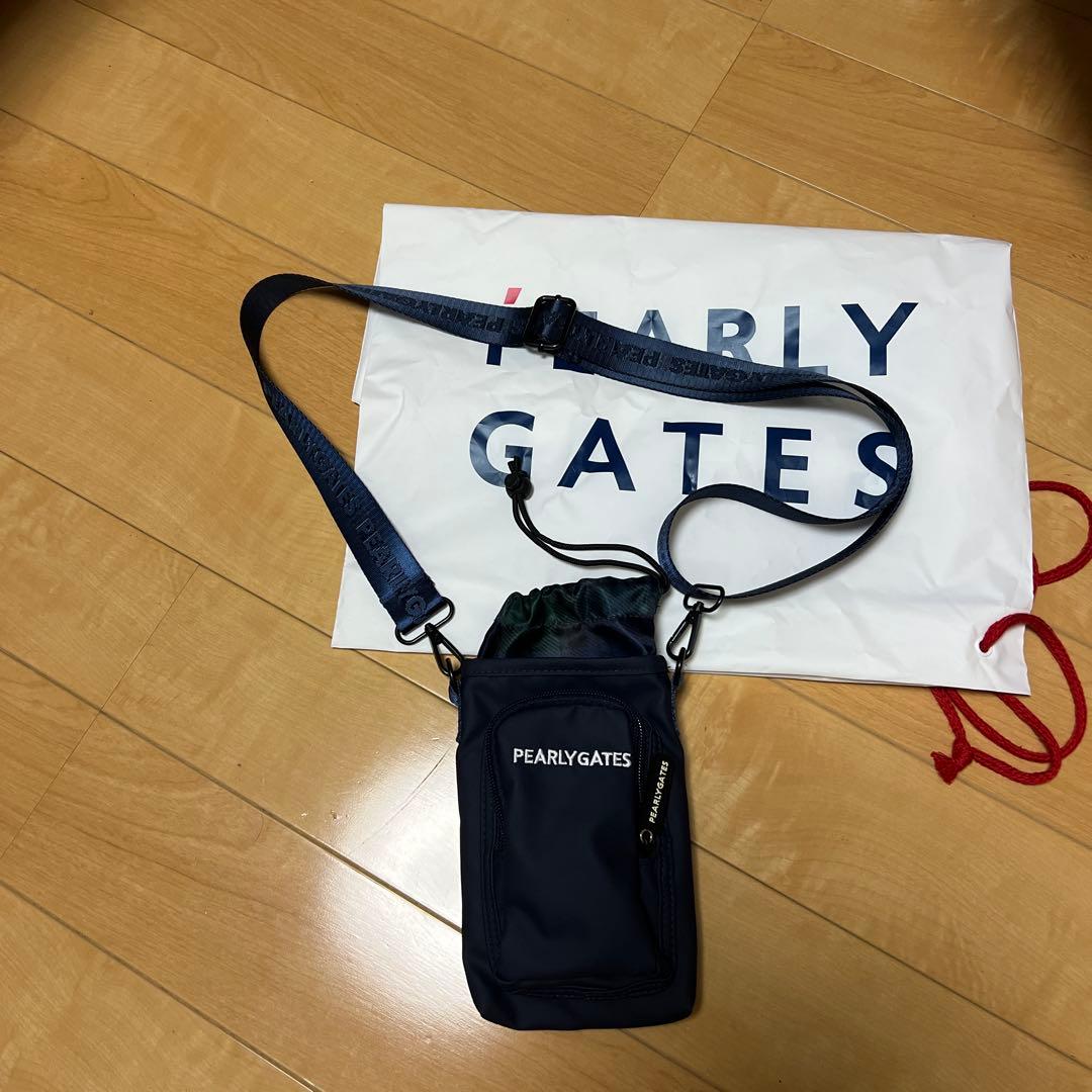 PEARLY GATES ネイビー ポーチ ストラップ付き