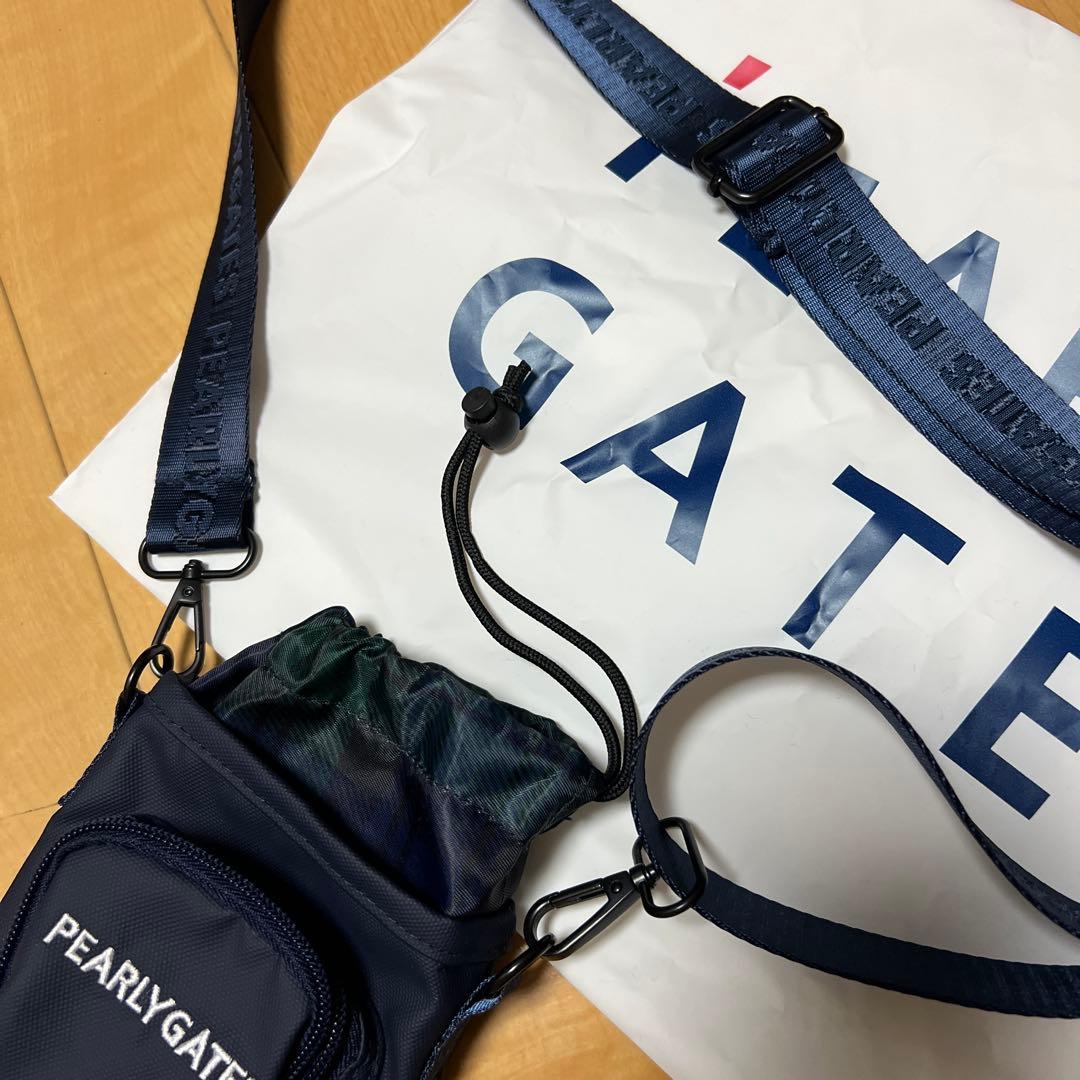 PEARLY GATES ネイビー ポーチ ストラップ付き