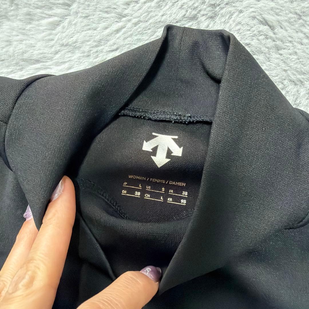 【美品】DESCENTEGOLF黒 モックネックシャツL