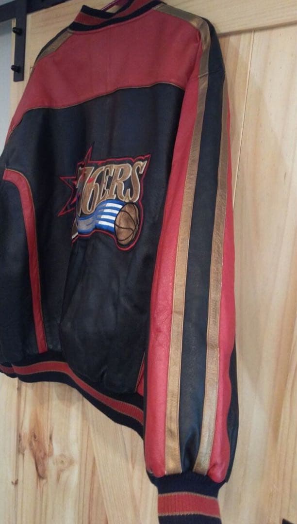 vintage NBA 76ers シクサーズ レザージャケット 2XL