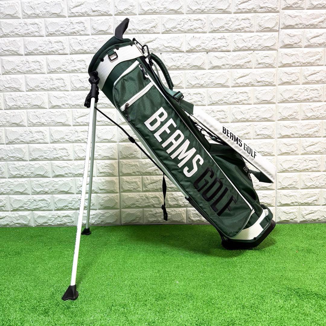 超美品　BEAMS GOLF キャディバッグ モスグリーン　スタンド式