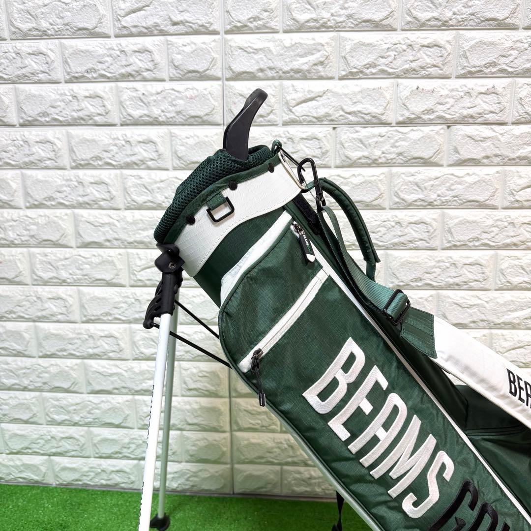 超美品　BEAMS GOLF キャディバッグ モスグリーン　スタンド式