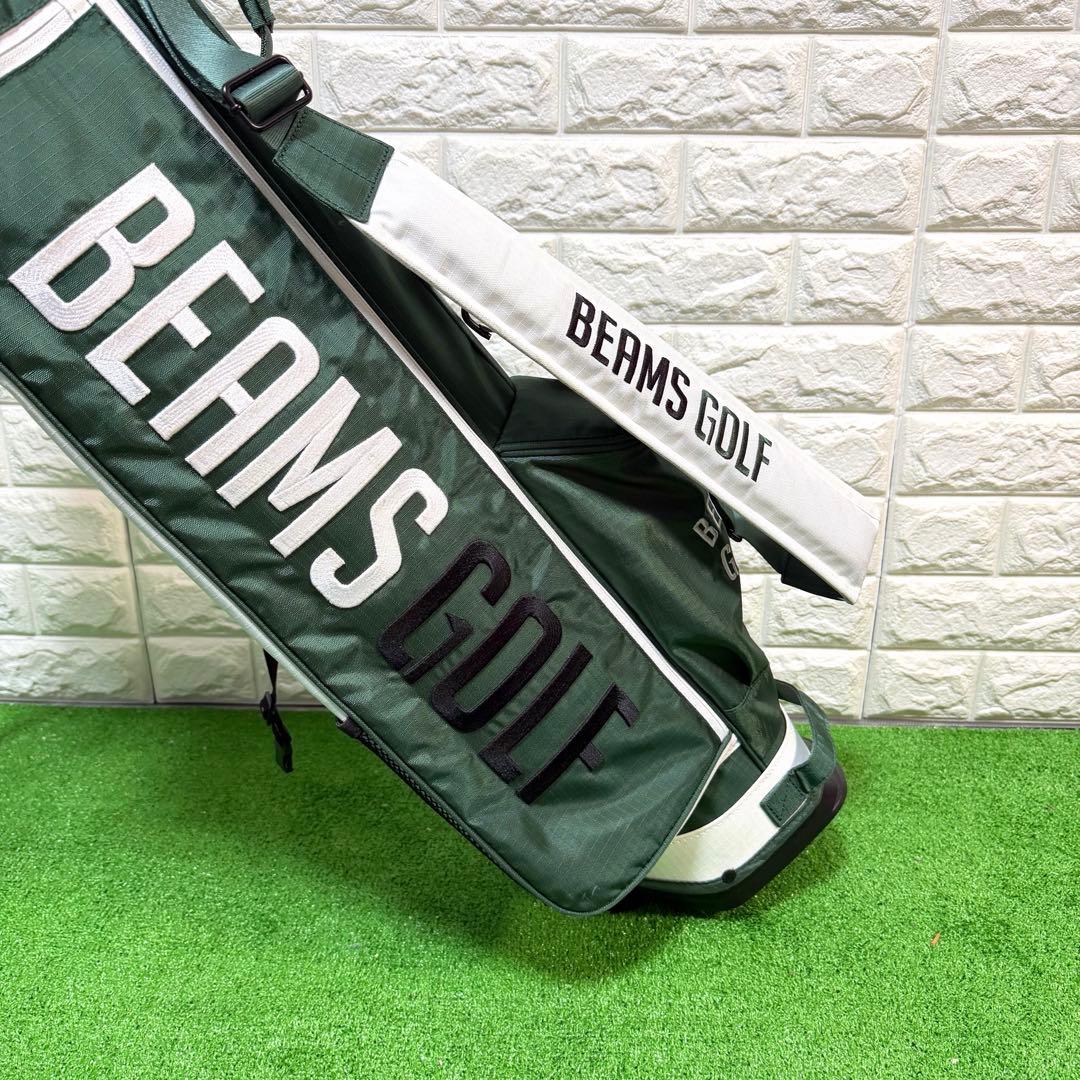超美品　BEAMS GOLF キャディバッグ モスグリーン　スタンド式