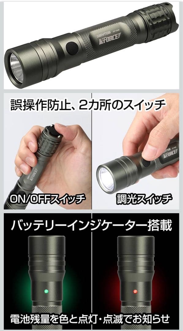 【未使用】GENTOS 1200ルーメン/充電式 KF-186R※ポーチ付き