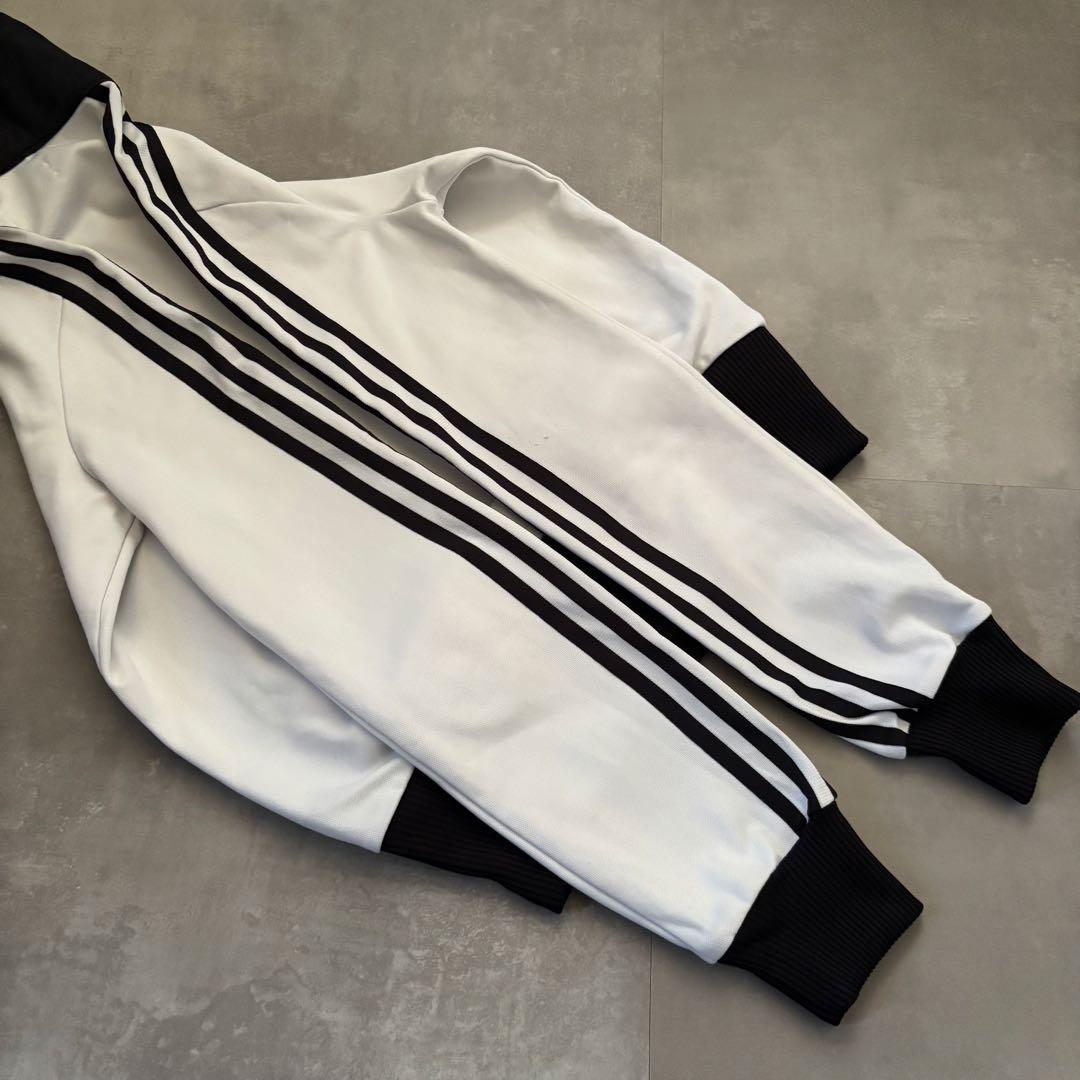 00s adidas アディダス　トラックジャケット　白黒　短丈　タイト　y2k