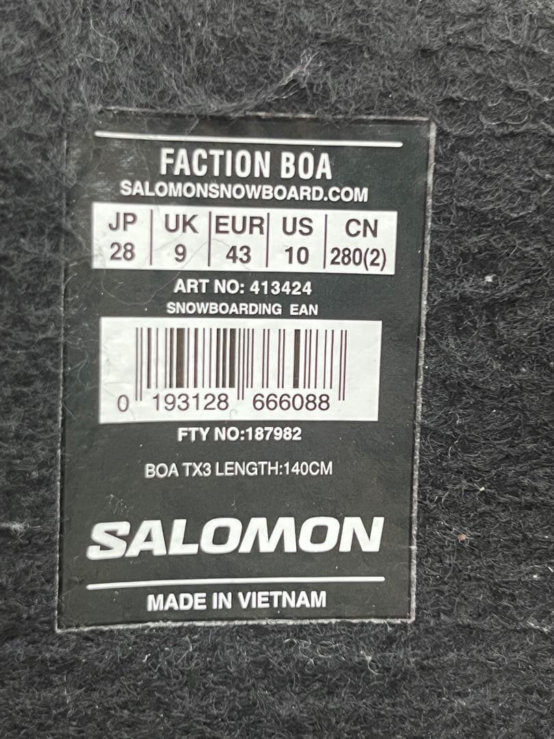 SALOMON FACTION BOA スノーボードブーツ JP 28