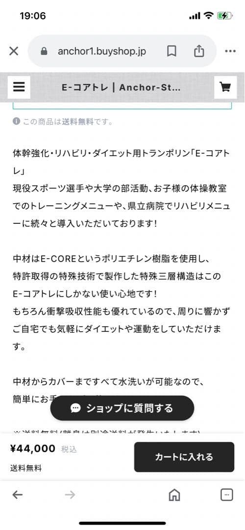 E-コアトレ トレーニング用マット トランポリン