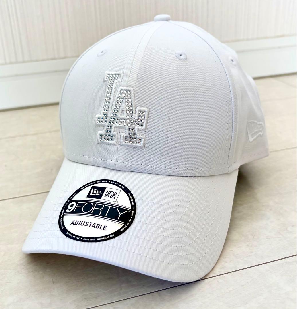 新品NEWERA/ニューエラ◎ドジャース　ラインストーン白　MLB