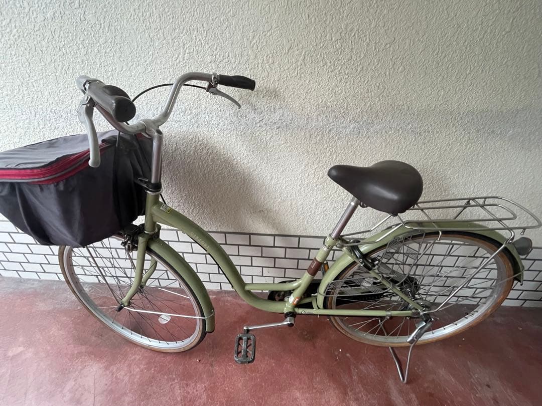 中古 BRIDGESTONE自転車 オリーブグリーン