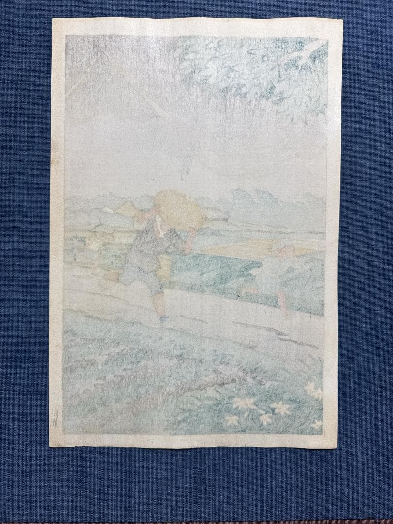 希少！日吉 守 木版画「夕立」